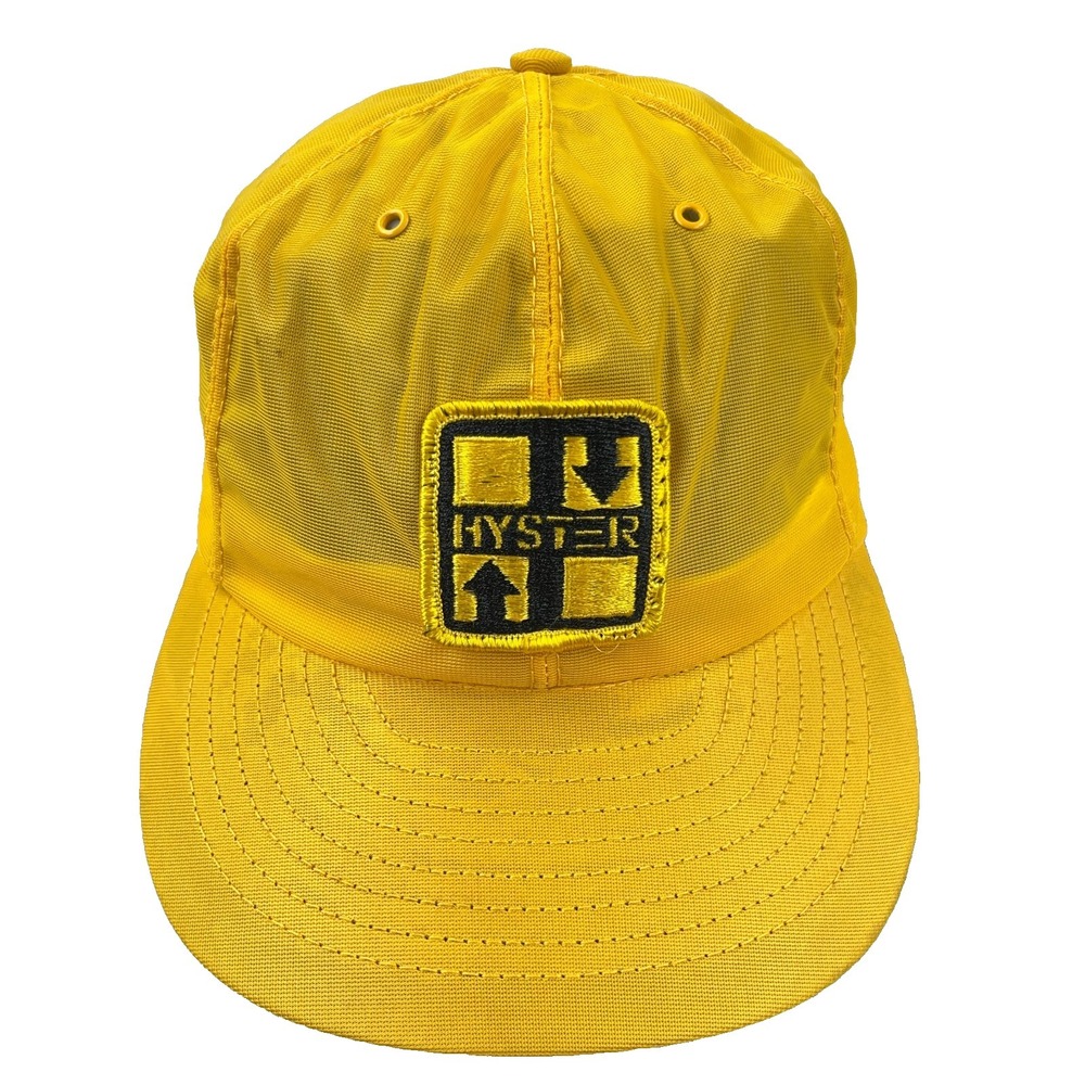 Vintage Louisville MFG Trucker Hat‎ Cap Made IN USA Hyster Fork Lifts Yellow 80s